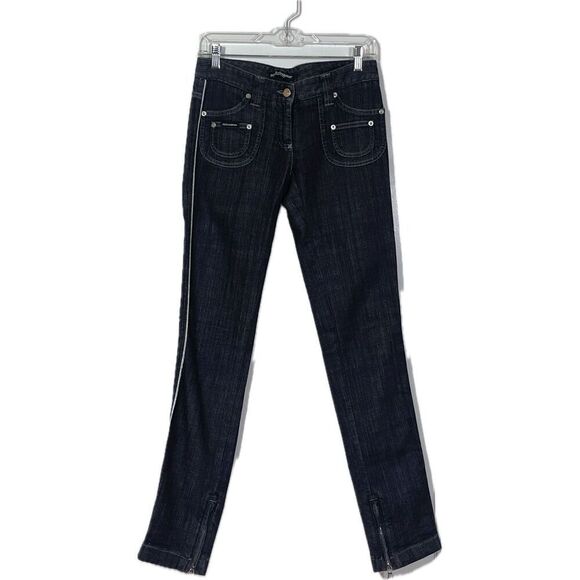Dolce & Gabbana Skinny Ankle Zip Low Rise Jeans Black Gray Women’s 38 IT 28x31” - Picture 1 of 13